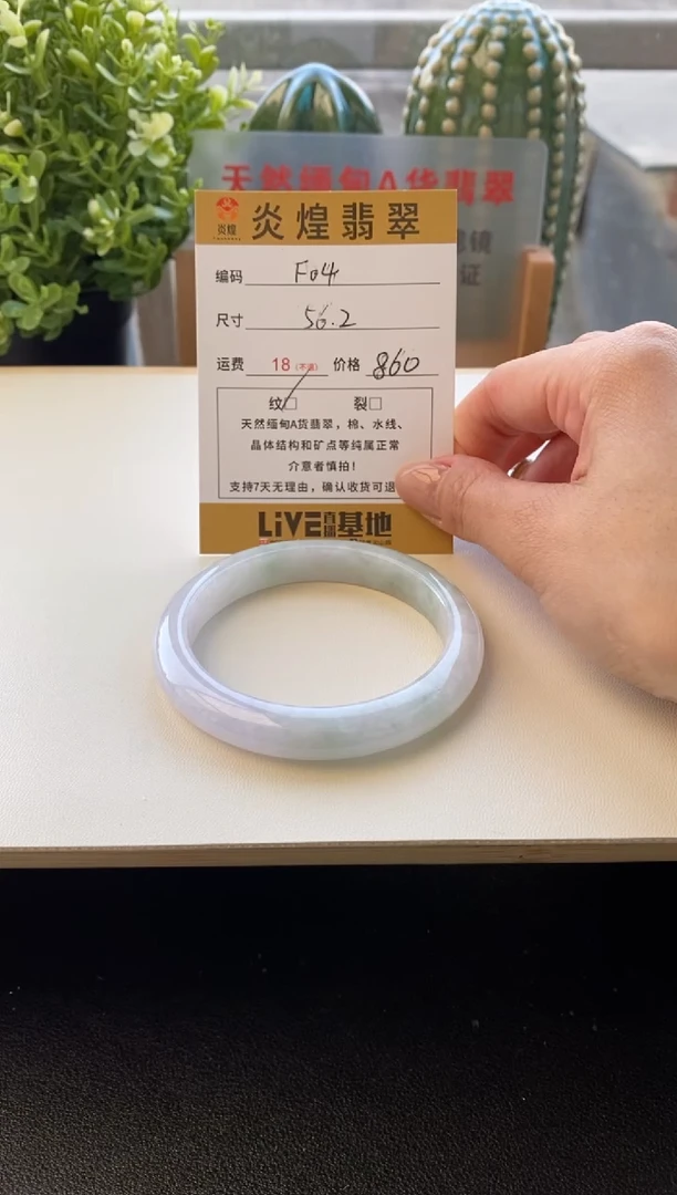 未镶嵌手镯翡翠圈口56.5编码F04