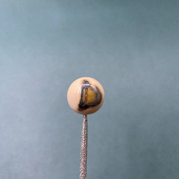 S8115天然猛犸牙蓝眼圆珠17mm支持鉴定 假一罚四