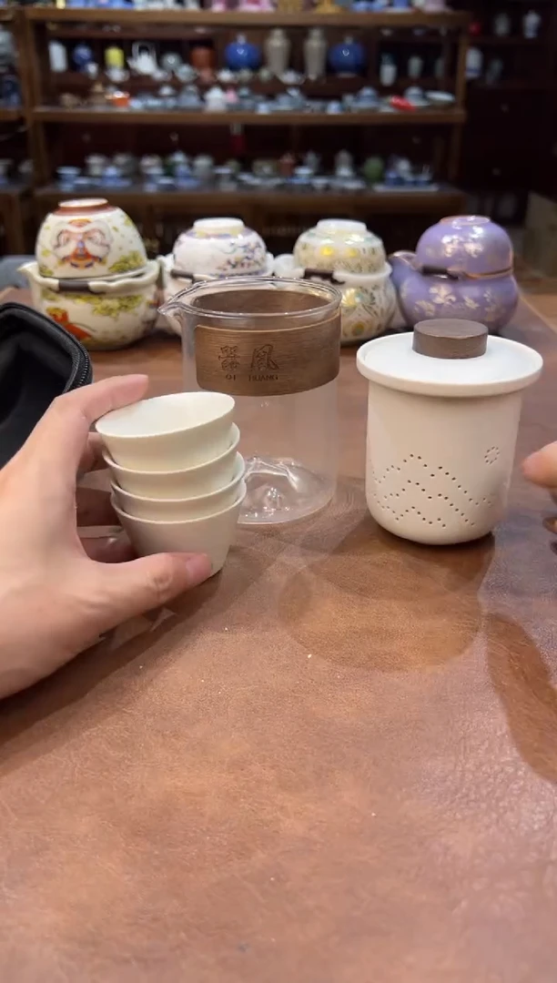 真的很便宜超好看会开片的旅行茶具