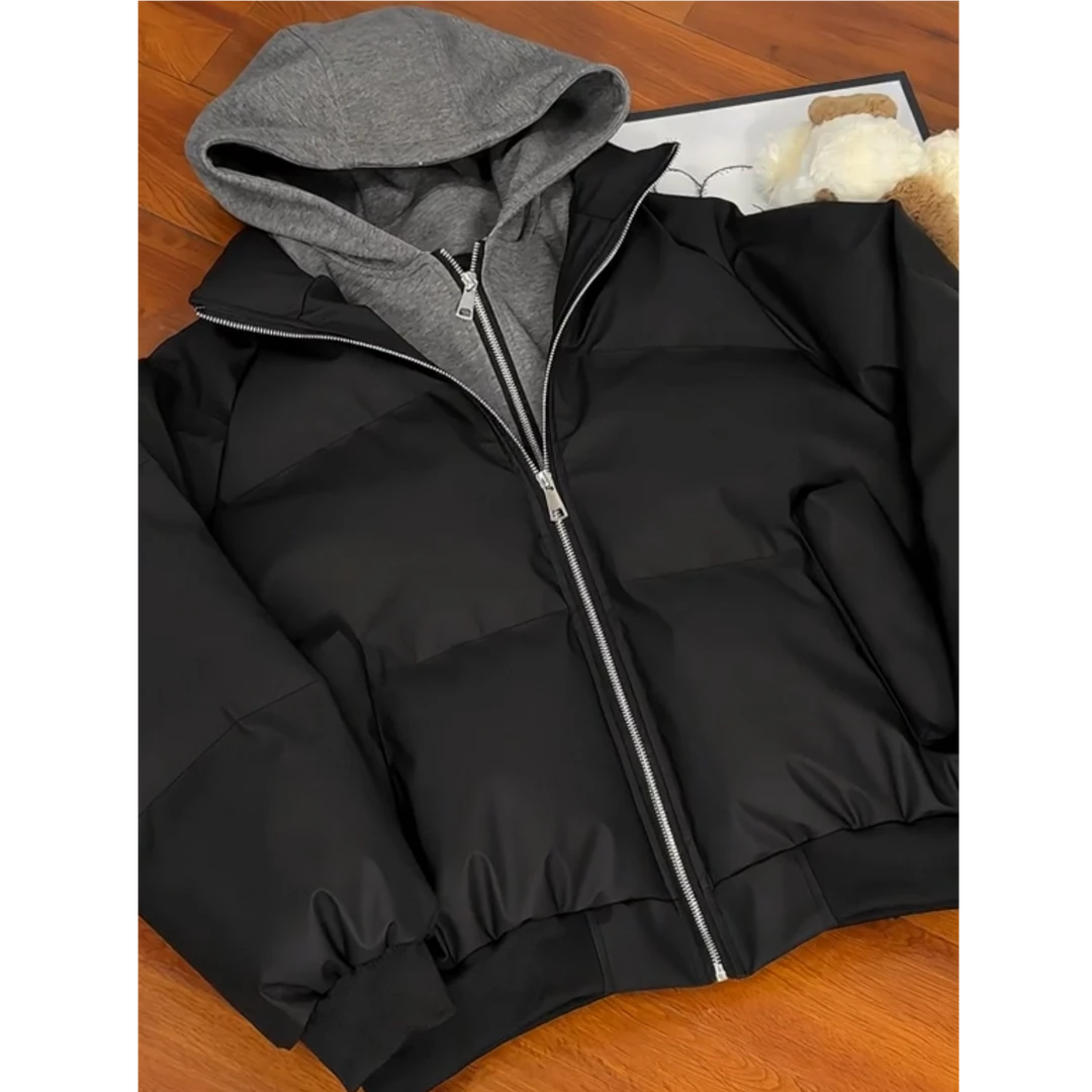 SenD潮牌【重磅软皮】美拉德情侣冬季连帽棉服/新款时尚保暖棉袄