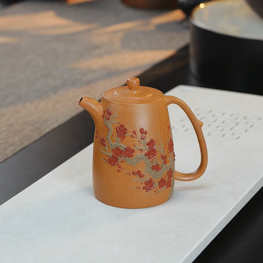 宜兴手工手制精美茶具紫砂 段泥《梅花井栏》140 毫升