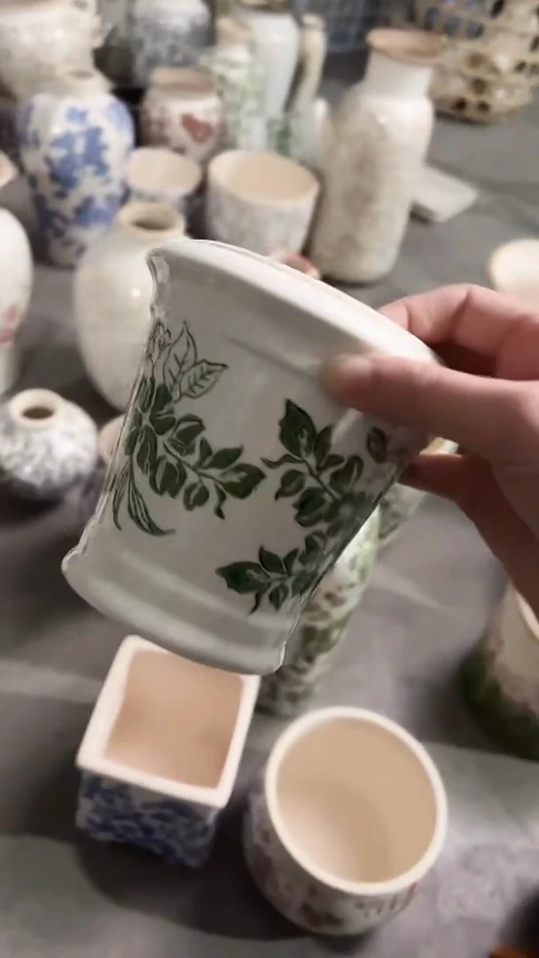 【闪购商品】陶瓷陶瓷花盆高13.5cm内口10.5cm