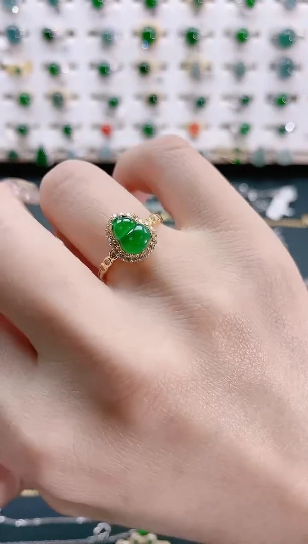 【闪购商品】翡翠戒指银S925镶嵌天然翡翠