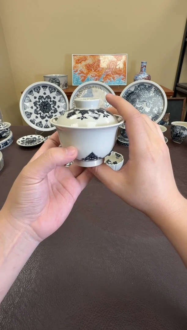 二号釉星空宝相盖碗