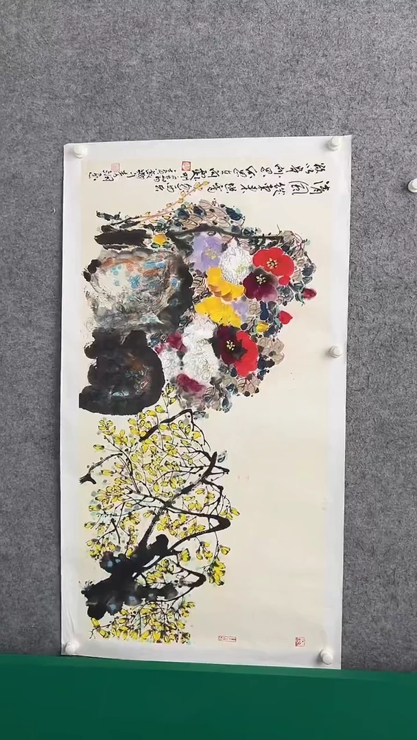 国画李纲-8平尺-花鸟国画-金