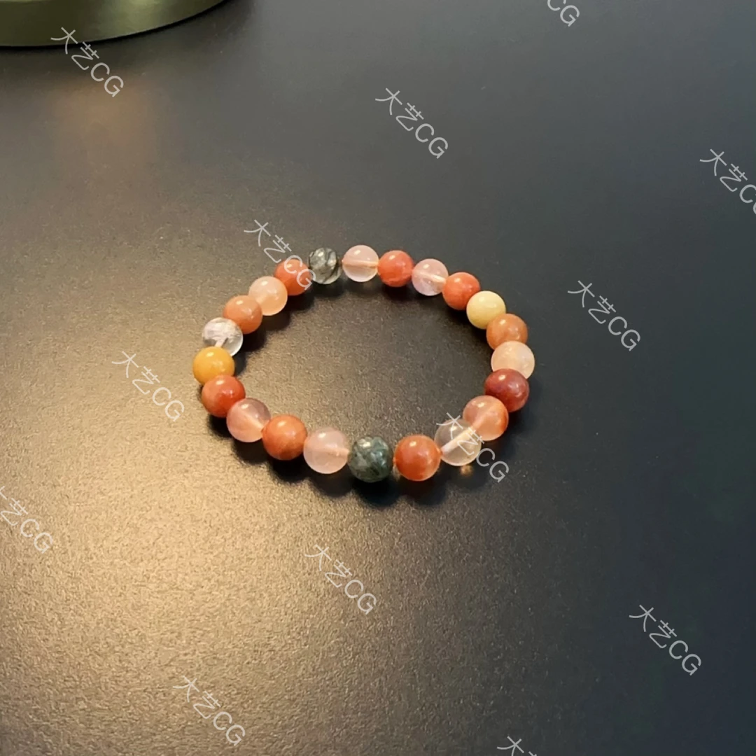 非金属仿水晶手链 彩色珠串手链多巴胺串珠现代百搭BRGlc 0131