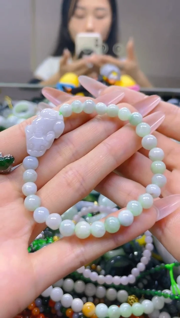 翡翠未镶嵌颈饰6MM/Q/翡翠A货一图一物