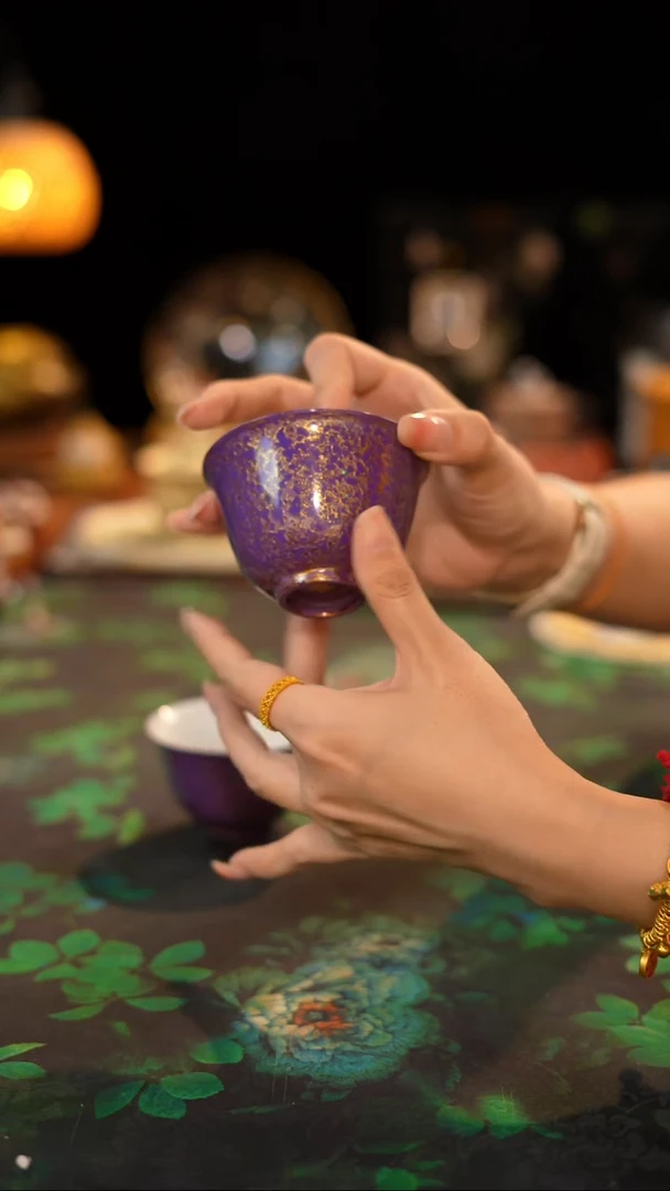 尘造大漆紫色-盖碗