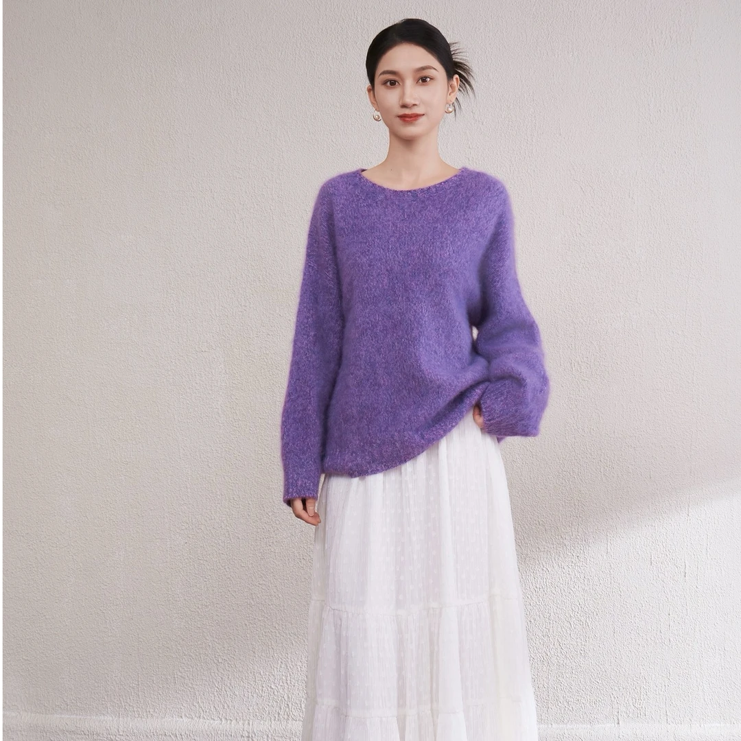 羊毛拉毛针织毛秋冬百搭宽松时尚羊毛衫