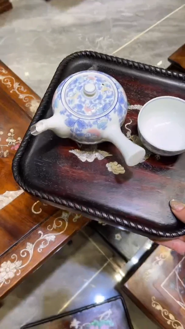 木龙凤呈祥 方茶盘