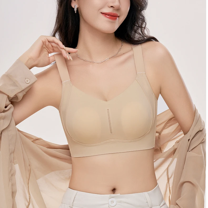 无痕提拉防下垂大包容内衣轻薄透气无钢圈收副乳调整型文胸罩