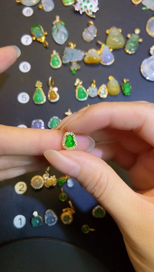 吊坠(不含链)银S925镶嵌翡翠1