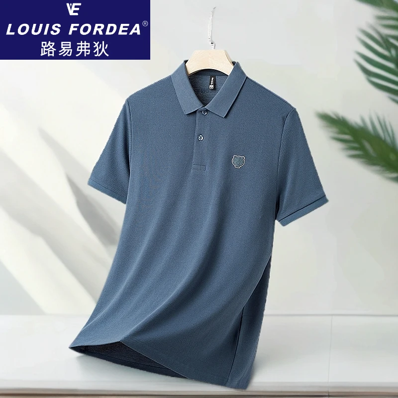Louis Fordea/路易弗狄男装商务polo衫夏季t恤短袖商务休闲polo