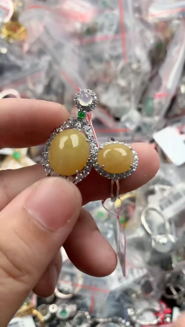 银S925镶嵌戒指翡翠222   3