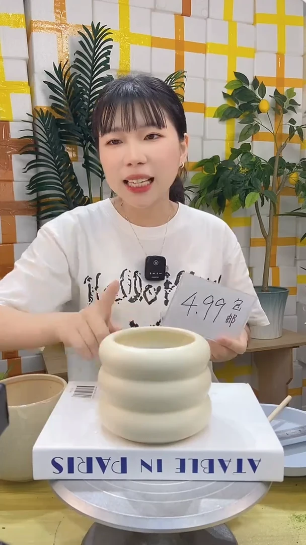 陶瓷花盆甜甜圈口径12/高度10