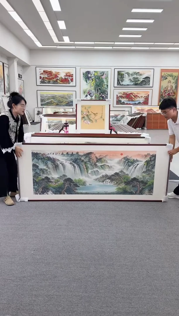 国画手绘  219*88  源远流长