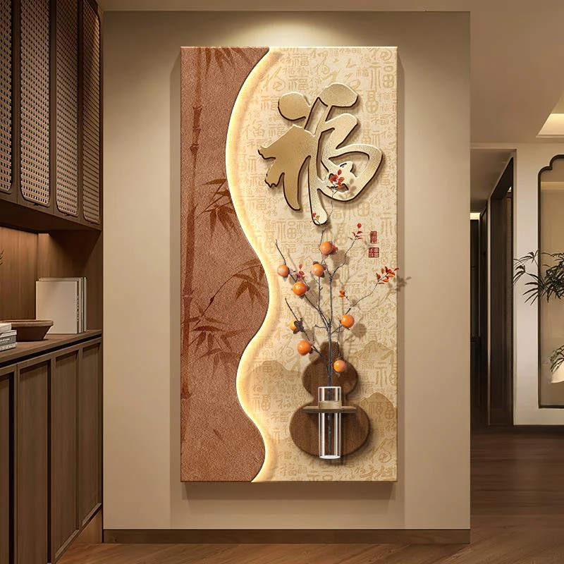 宋代美学入户玄关装饰画2025新款走廊过道挂画新中式高级感壁画