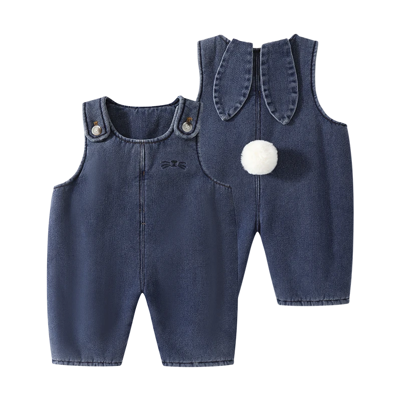 【软软加绒背带裤】婴儿童连体背带裤子衣服宝宝秋装秋季保暖裤J18