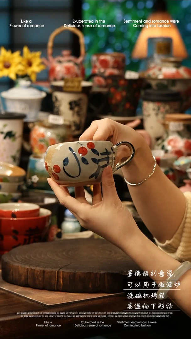 陶瓷景德镇高温釉下彩手工手绘款式