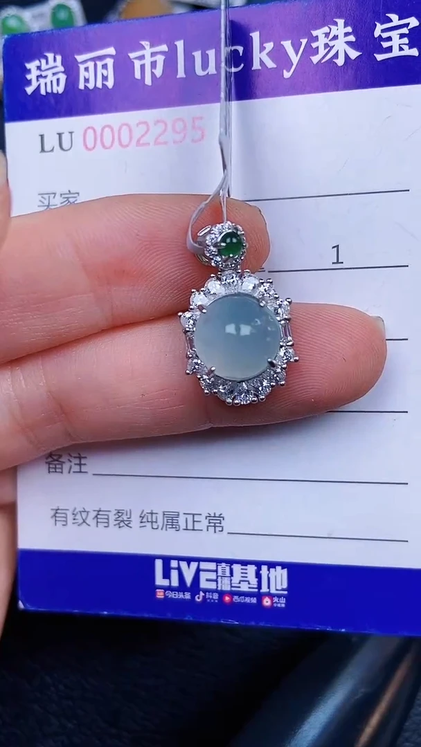 颈饰银S925镶嵌翡翠2295