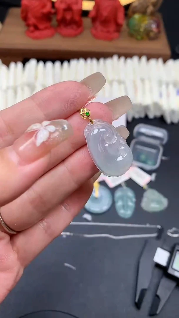 【闪购商品】翡翠吊坠(不含链)18K金镶嵌MS150209