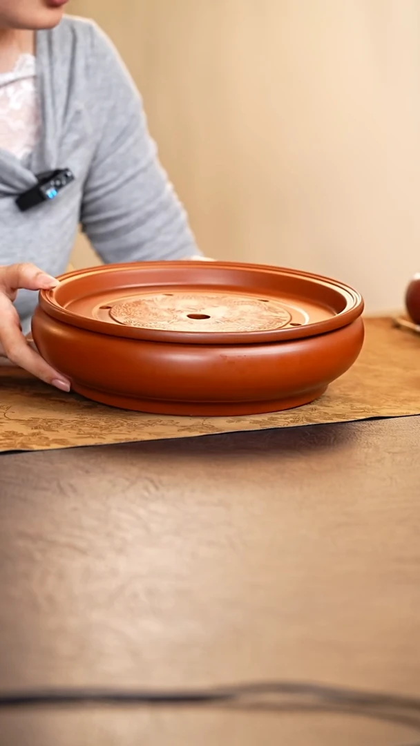 双龙戏珠紫砂干泡台