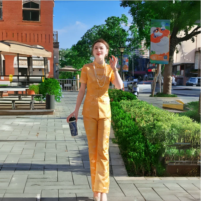 鑫-（BYGB【金枝玉叶】）2025夏季新款宋锦中式国风显瘦套装88051