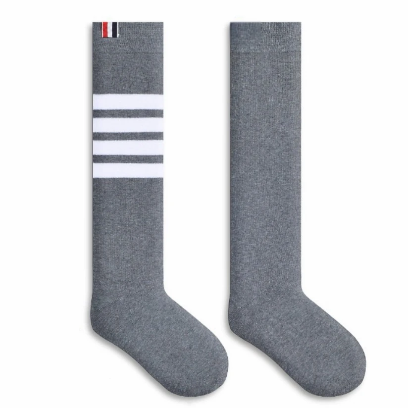 【小鱼】百分百精梳棉-四条纹筒袜系列-经典简约时尚百搭显瘦显高