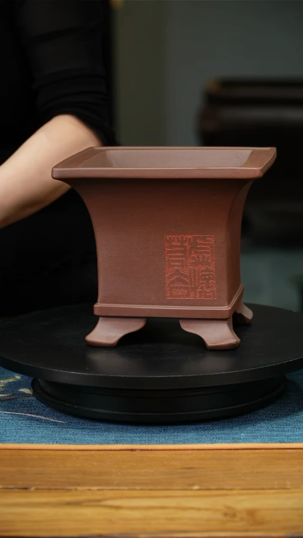 紫砂花盆牧*人李超紫砂兰花盆