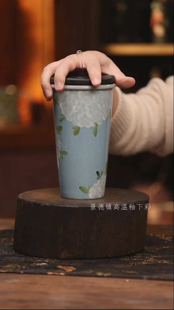 陶瓷景德镇高温釉下手绘陶瓷@L658@