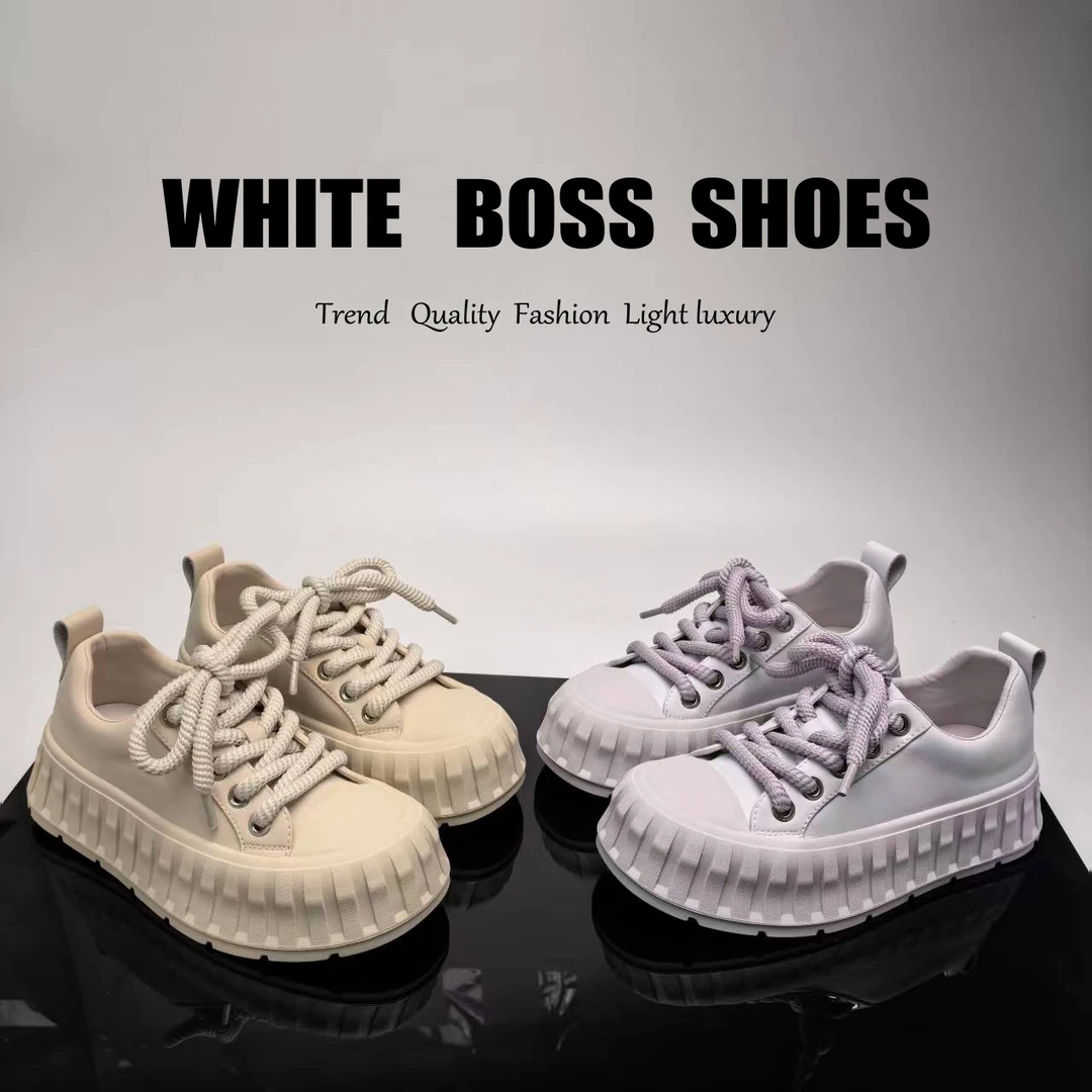 春季新款休闲板鞋厚底百搭小白鞋女鞋舒适低帮休闲鞋 E54