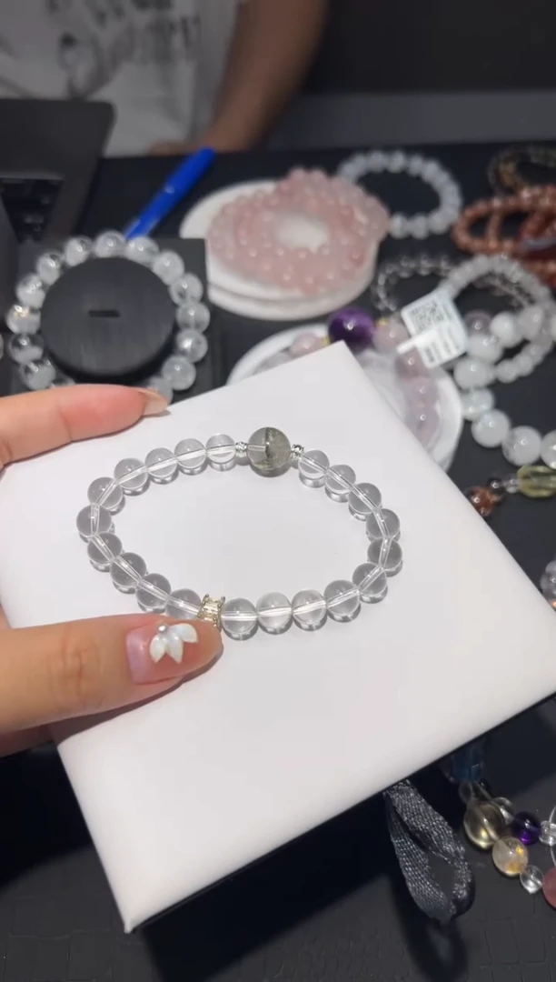 未镶嵌手链水晶白水晶diy8mm