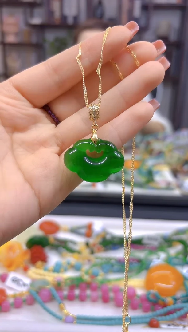 【闪购商品】碧玺吊坠(赠链)银S925镀金镶嵌吊坠D277