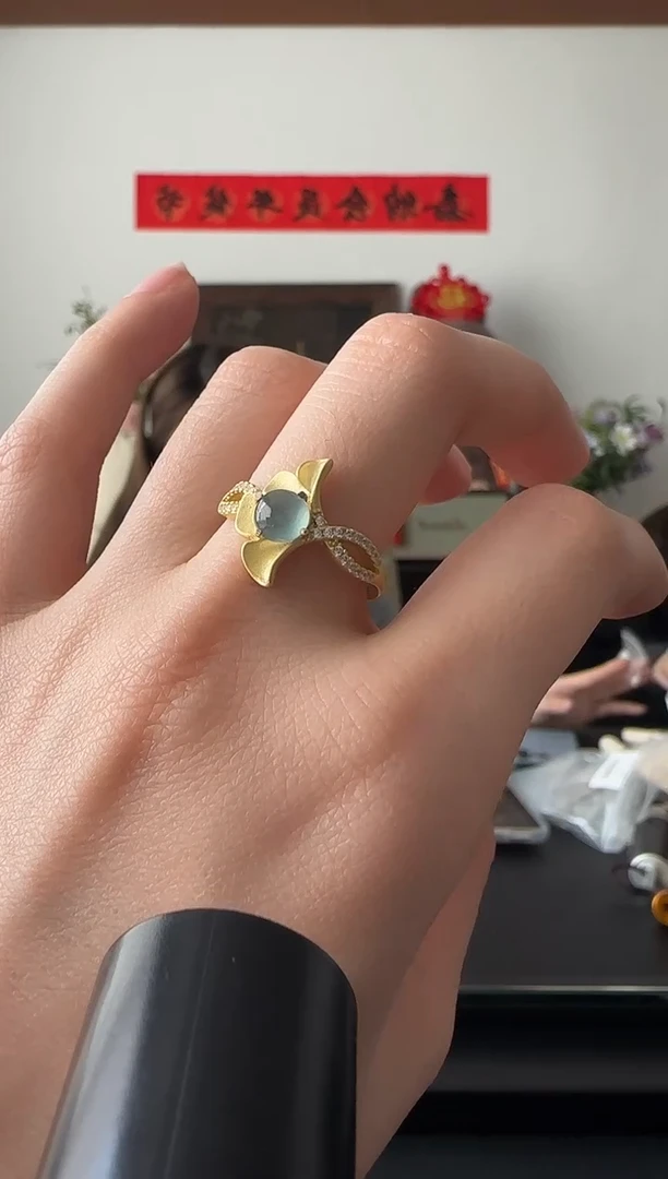 【闪购商品】翡翠戒指银S925镶嵌戒指