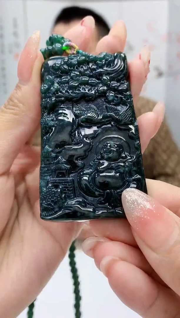 【闪购商品】定制翡翠未镶嵌4812MM-毛货挂件19赠珠链