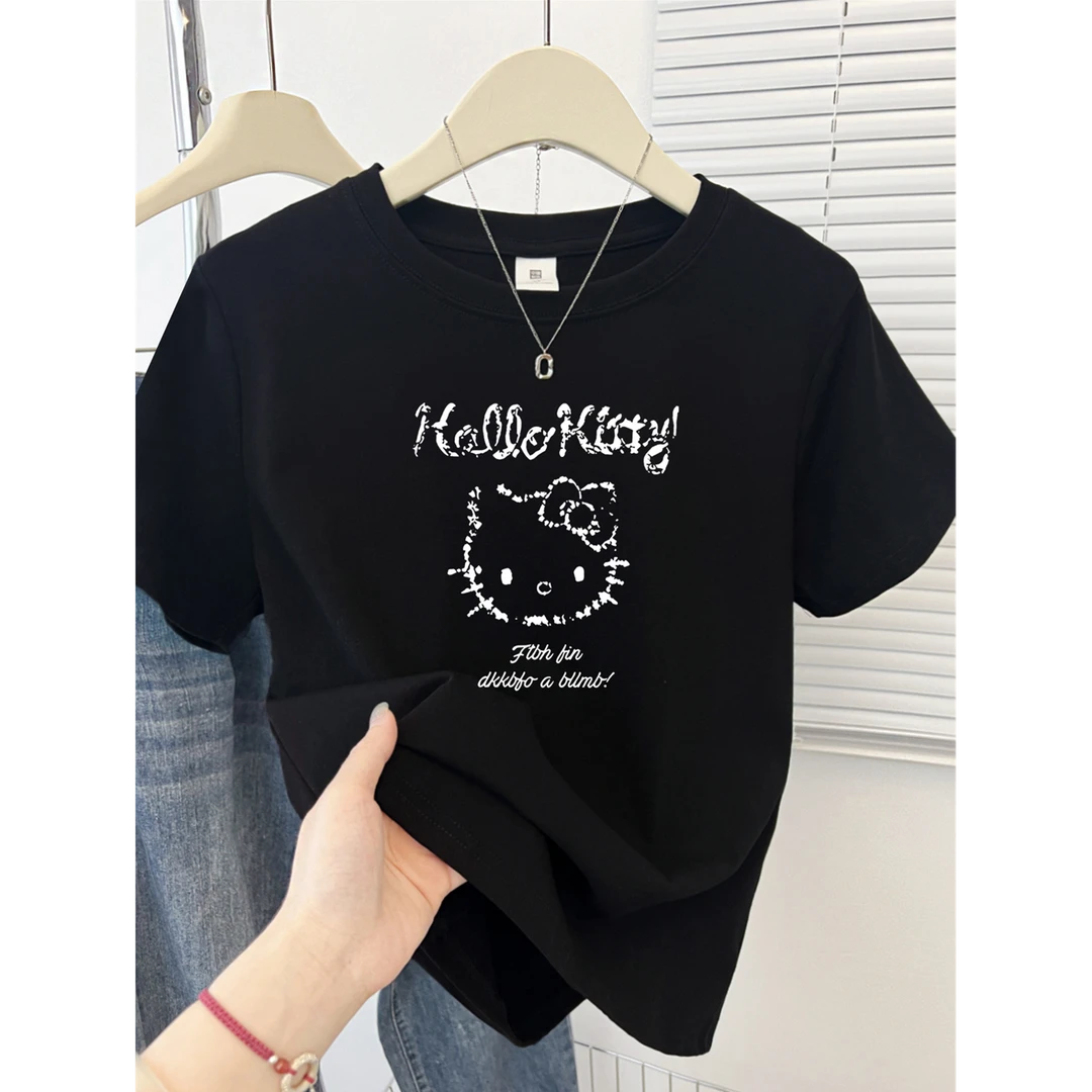 新款正肩短袖t恤女夏季显瘦小个子设计感圆领半袖女装上衣ins