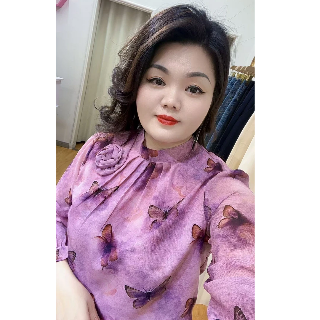 轻熟风长袖衬衫显瘦雪纺衫上衣