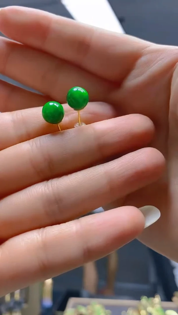 翡翠合金耳饰0282翡翠耳钉