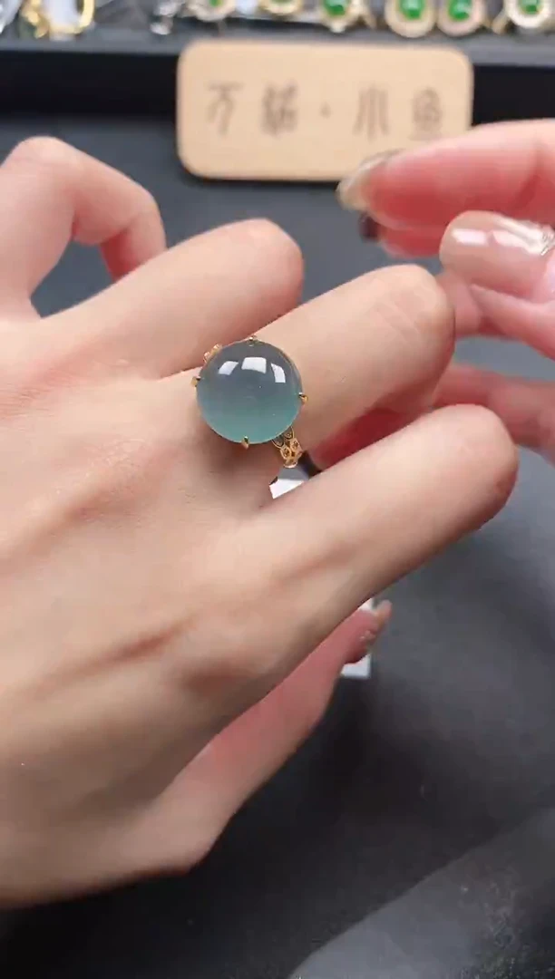 银S925镶嵌戒指翡翠51511