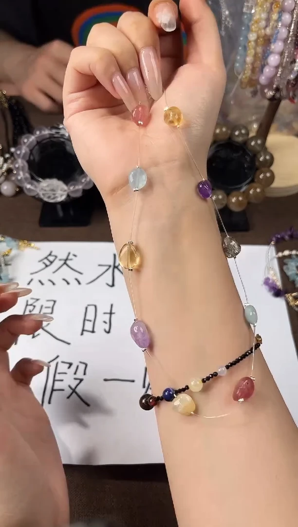 未镶嵌项链水晶水晶多巴胺鱼线锁骨链