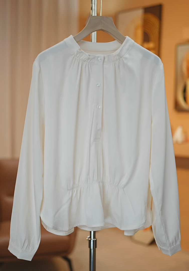 法式花边衬衫女早春季显瘦时尚气质长袖衬衣独特漂亮小衫