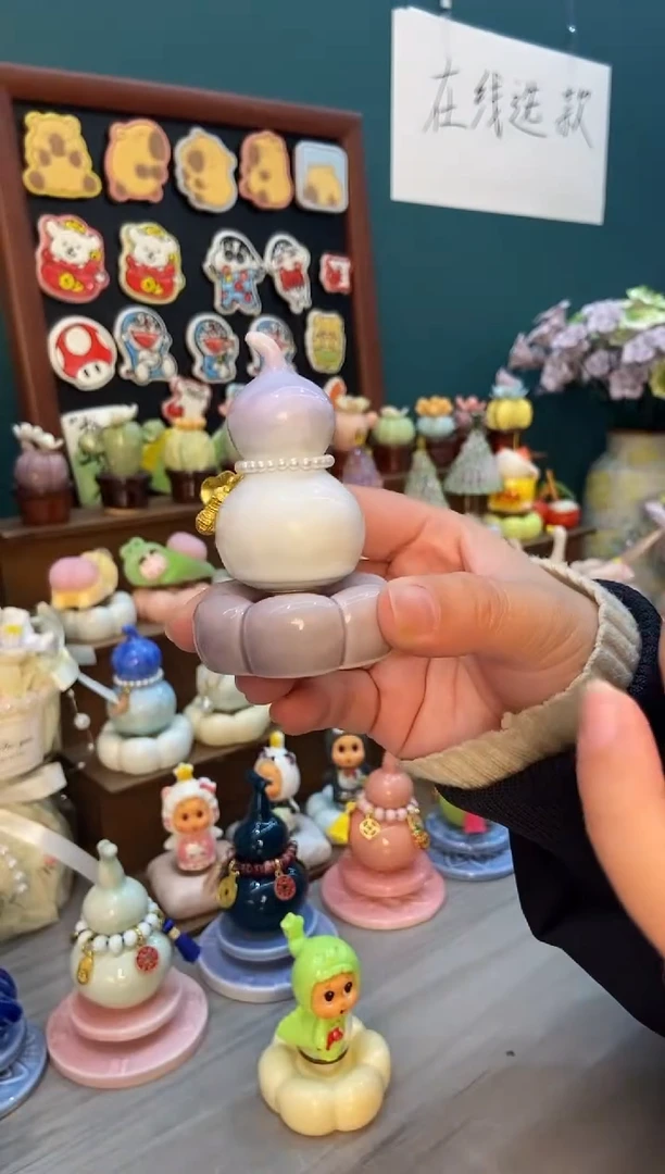 摆件陶紫色葫芦景德镇陶瓷1个装