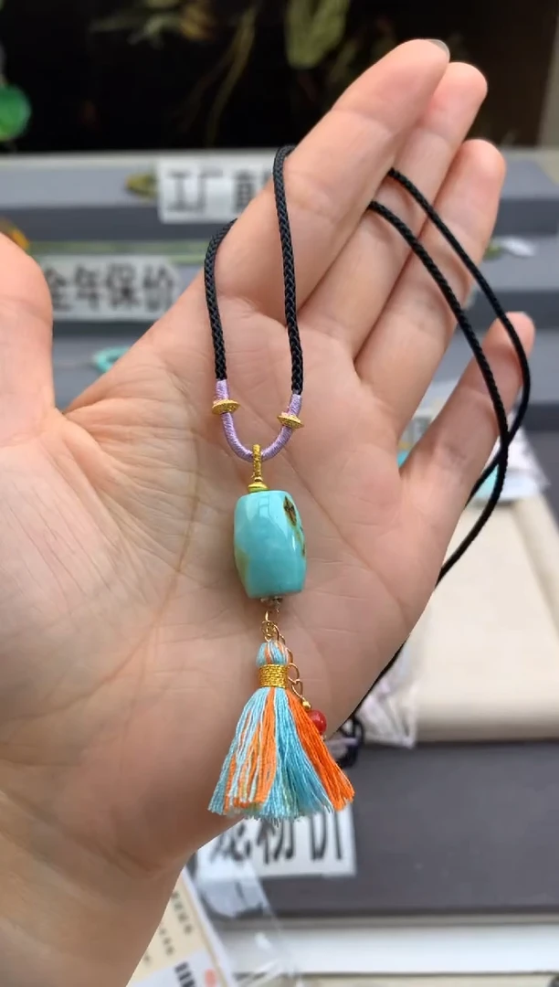 未镶嵌绿松石锁骨链茜.D142