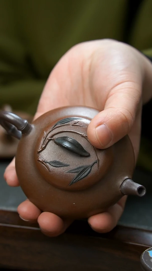 【闪购商品】紫砂茶壶柴烧贴竹壶