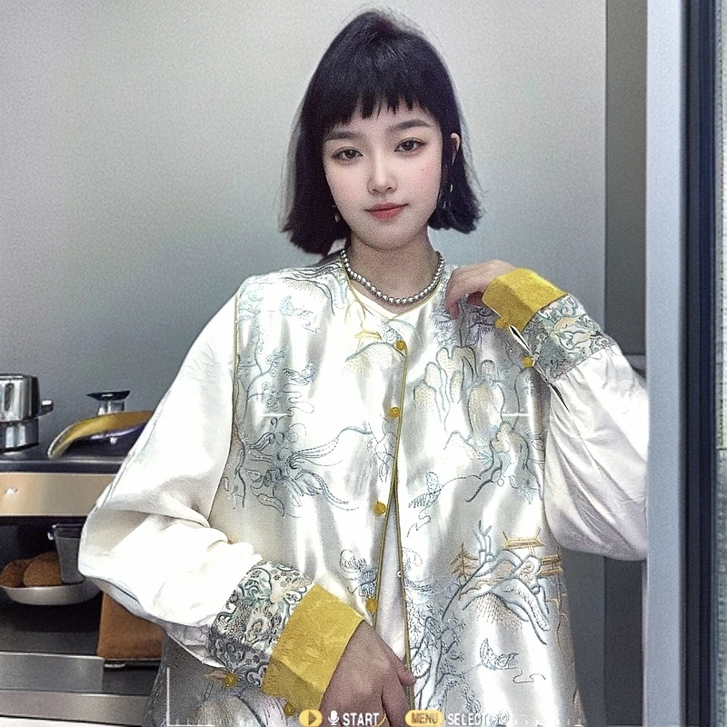 新中式国风双面马甲两件套