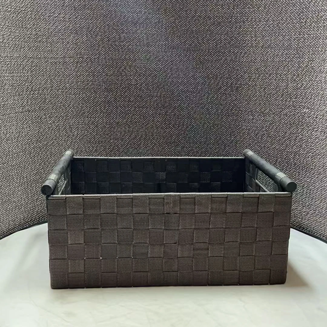 2579瑕疵微变色 长41宽28高18cm 家用丙纶丝收纳筐桌面简约储物篮