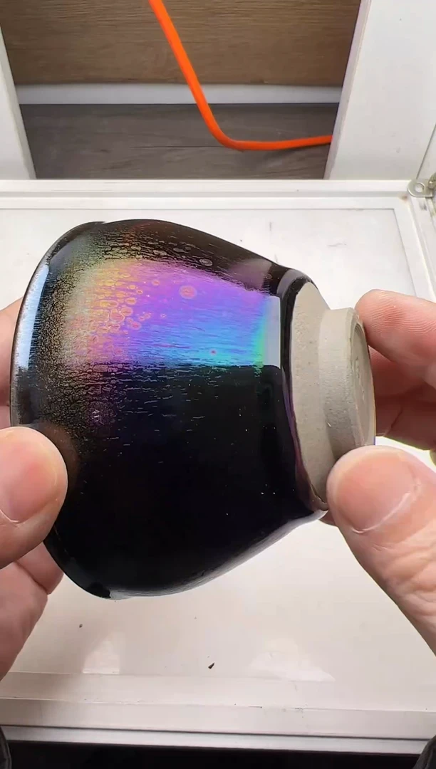 茶盏建窑建盏 七彩油滴