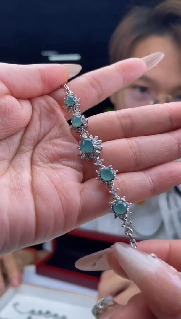 【闪购商品】翡翠手链合金天然翡翠拍一发一