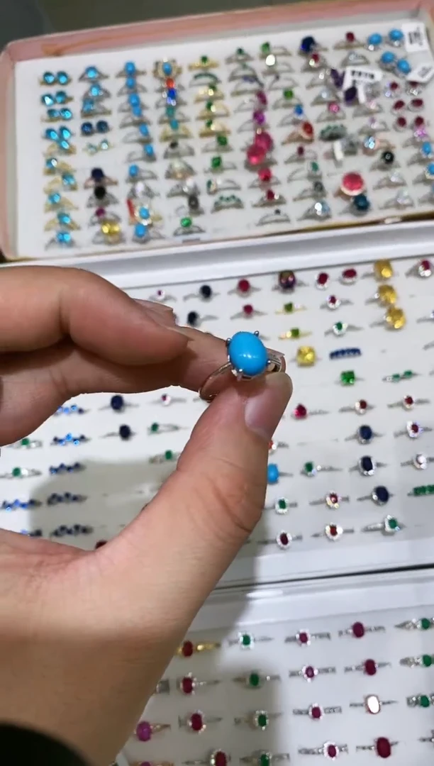 【闪购商品】蓝宝石戒指银S925镶嵌蓝松戒指