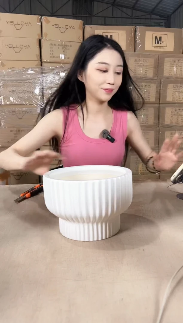 火锅条纹白色中号20x14